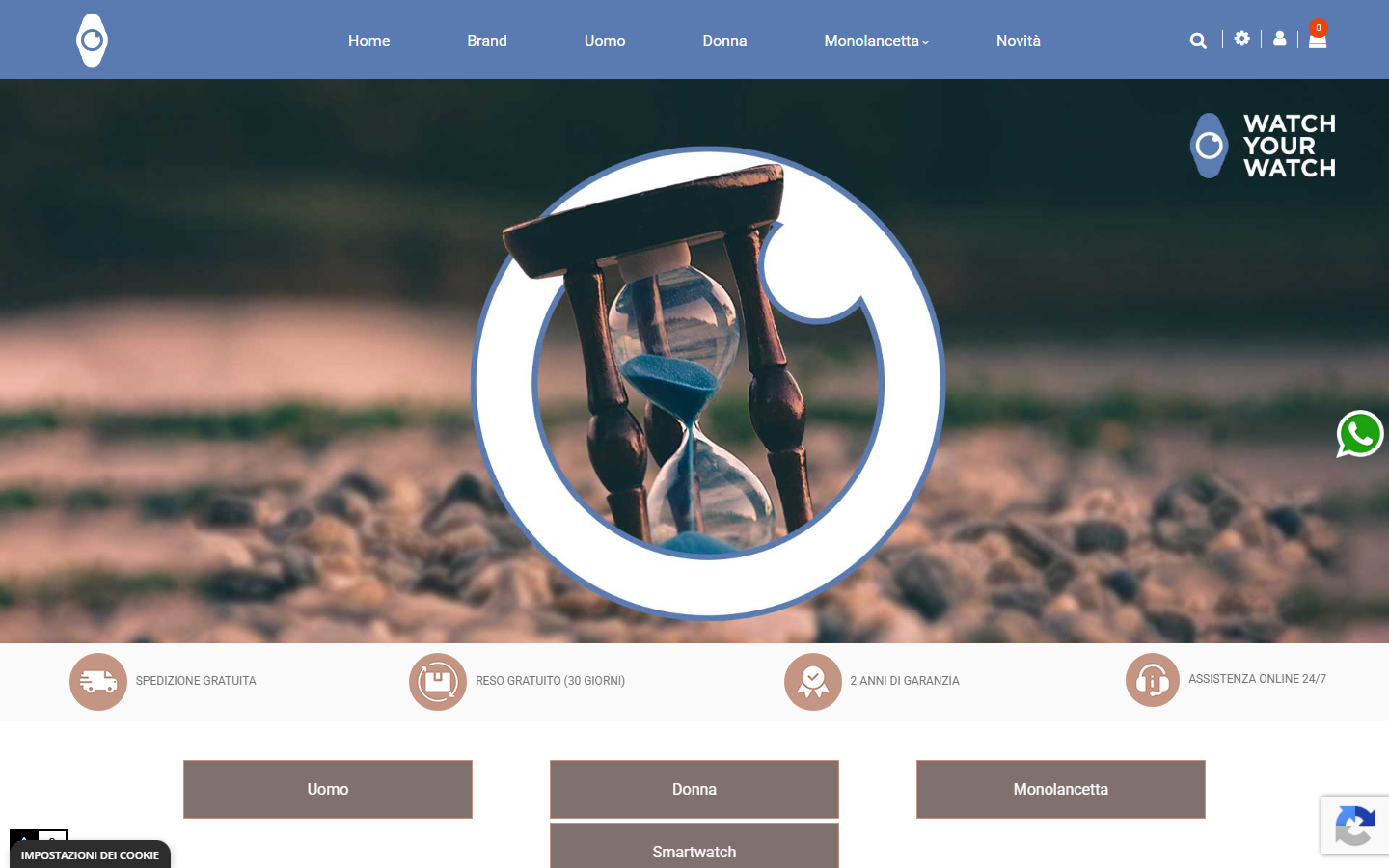 Homepage dell’ecommerce Watch Your Watch
