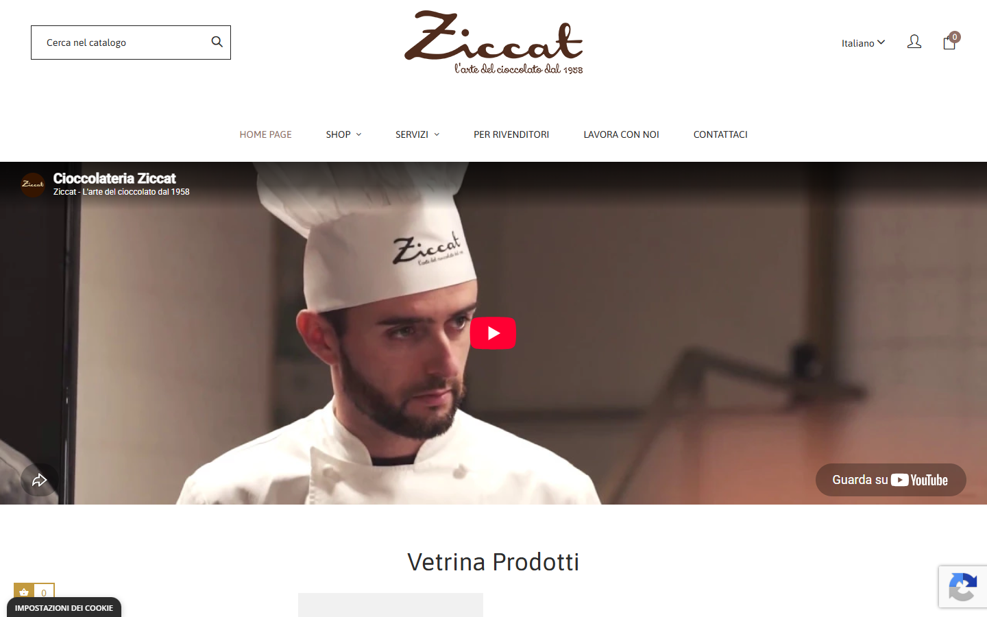 Homepage dell’ecommerce Ziccat